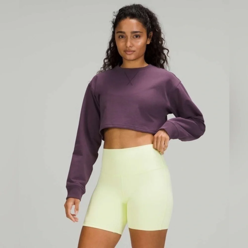 Lululemon All Yours Cropped Crew Grape Thistle Size 2 XS S